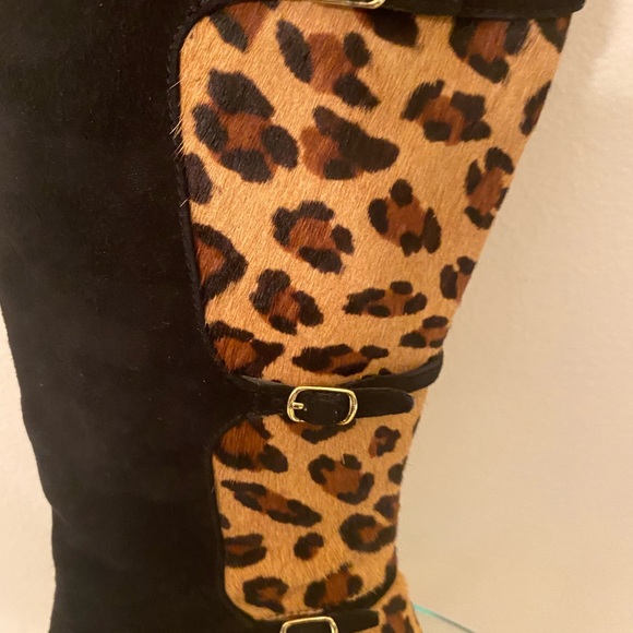 Lauren by Ralph Lauren Leopard leather Knee high boots - Picture 4 of 7